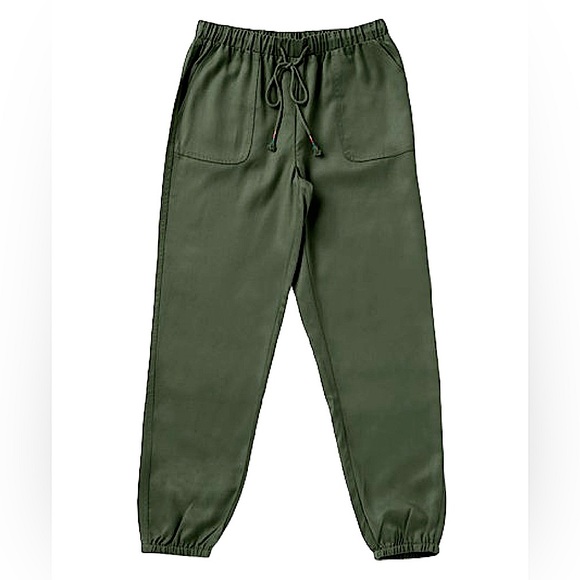Matilda Jane Women's Field Notes Green Drawstring Jogger Pants size Small - Picture 10 of 10